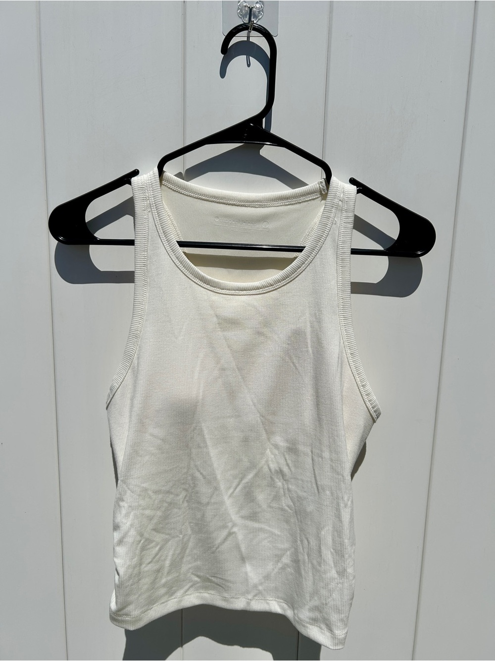 Outdoor Voices White Ribbed Racerback Tank